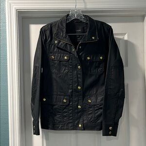 J. Crew Black Utility Jacket with Classic Design and Structured Fit